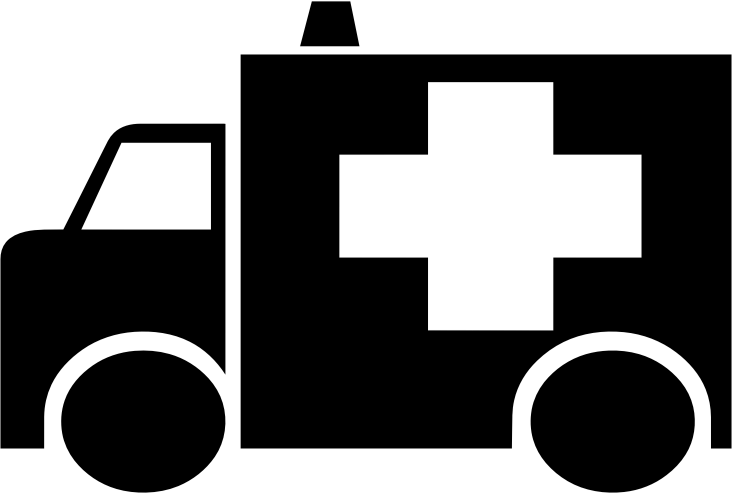 Black Box Ambulance Silhouette With Medical Cross Transparent PNG Icon
