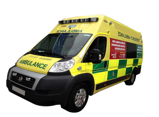 Bright Yellow Green Checkered Paramedic Ambulance Van PNG Emergency Vehicle