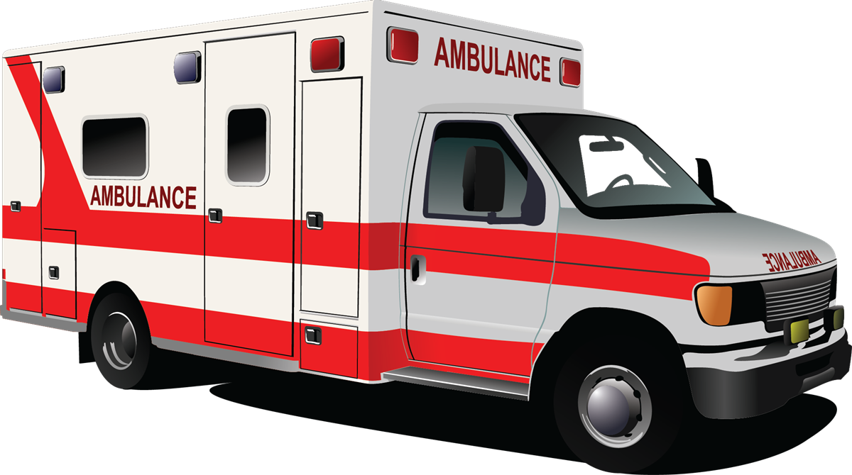 White And Red Box Ambulance Truck With Side Medical Cross PNG Image