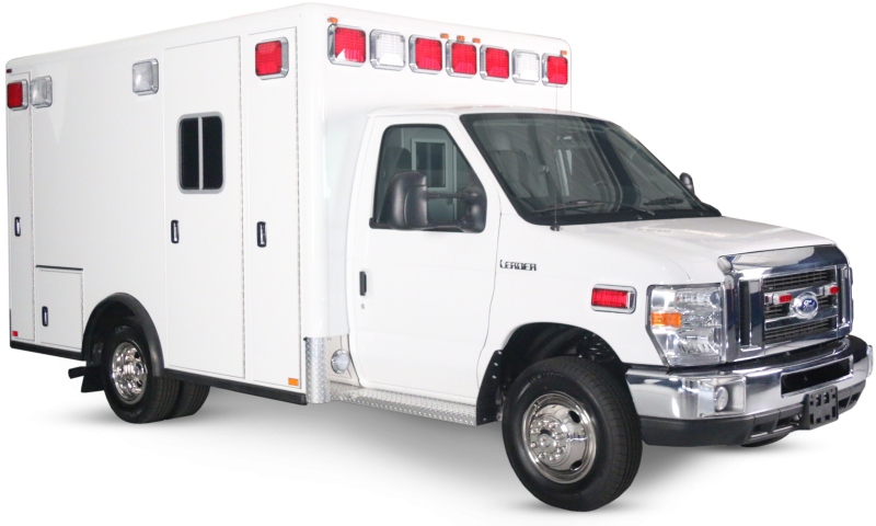 White Heavy Duty Ambulance Truck With Large Patient Compartment PNG Image