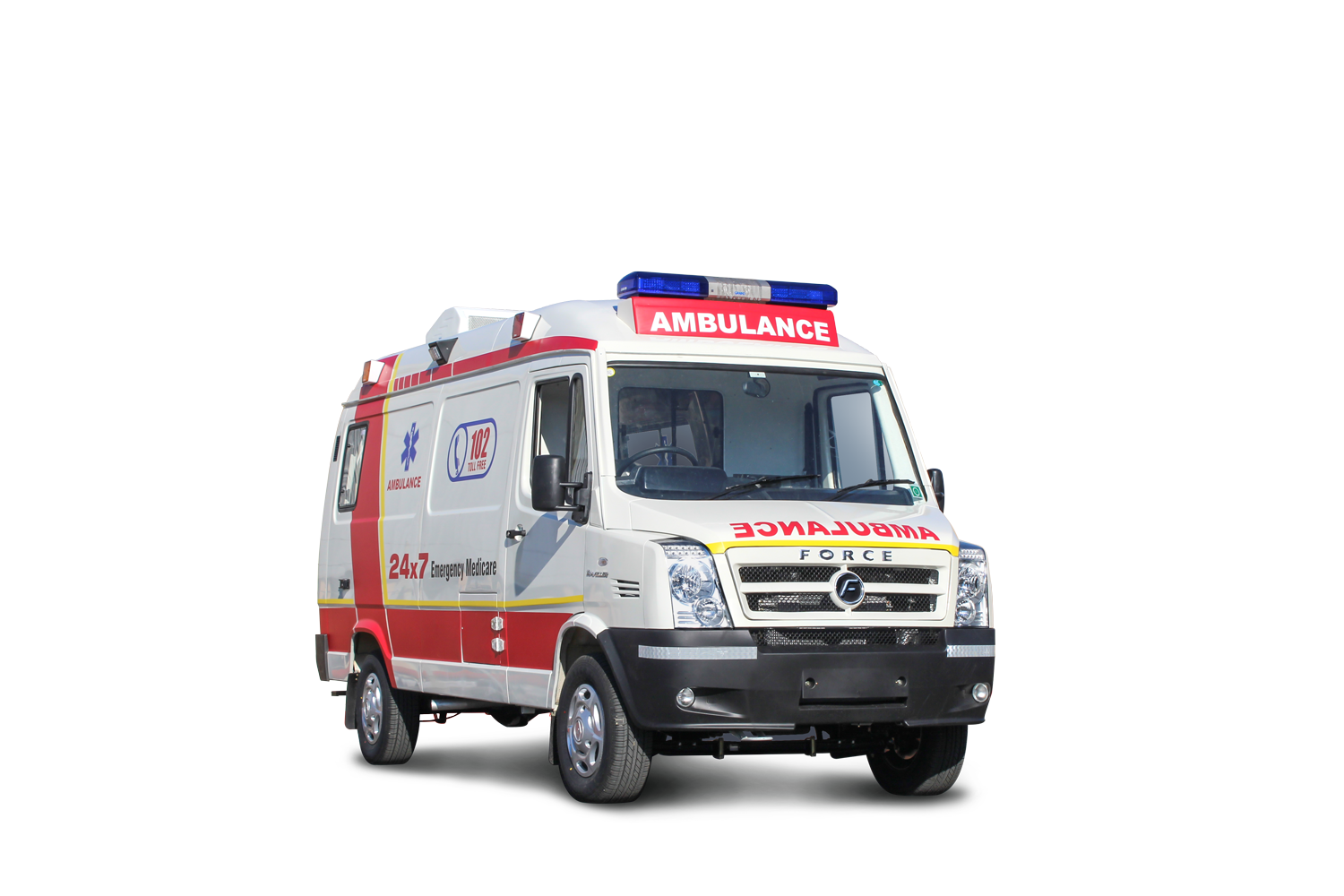 White Red And Blue Emergency Rescue Ambulance Van PNG Vehicle Photo