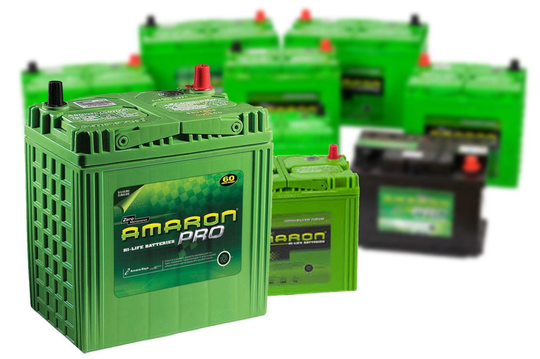 Green Amaron Automotive Batteries In Multiple Sizes PNG Product Collection