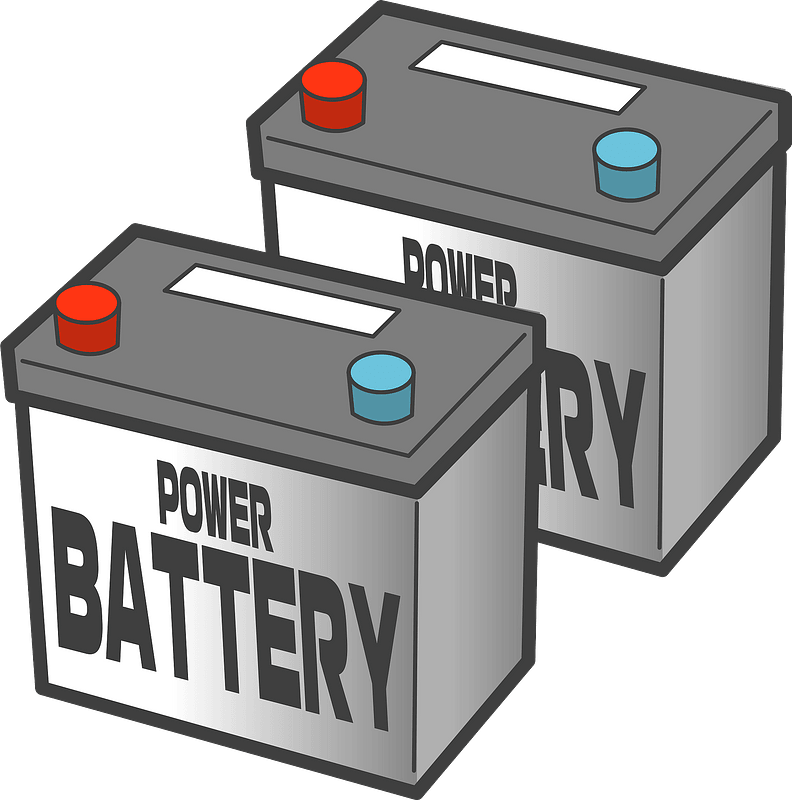 Two Cartoon Car Batteries With Positive And Negative Posts PNG Clipart