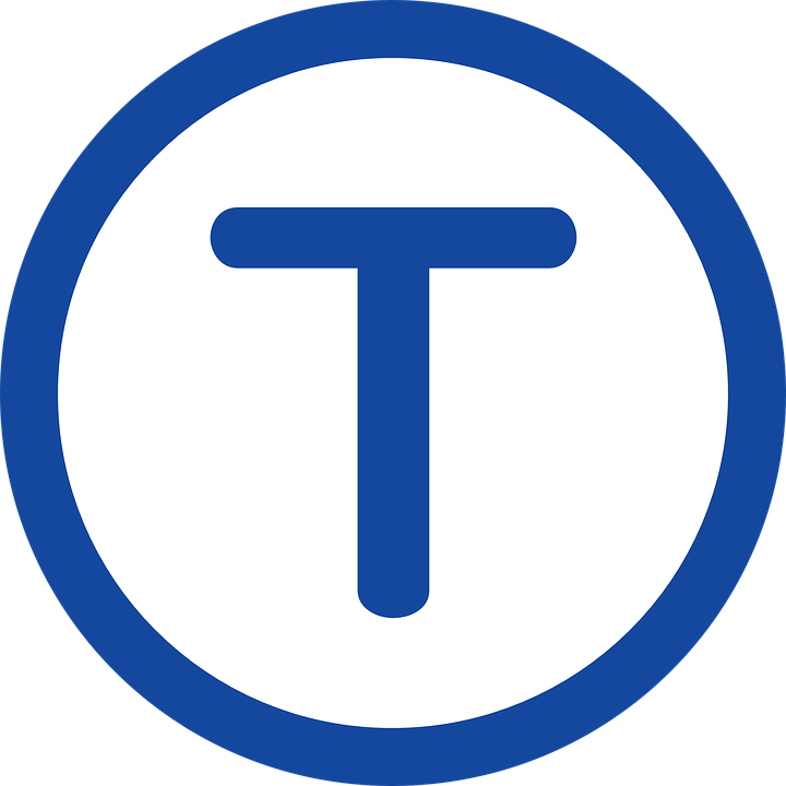 Blue Letter T in Circle Icon