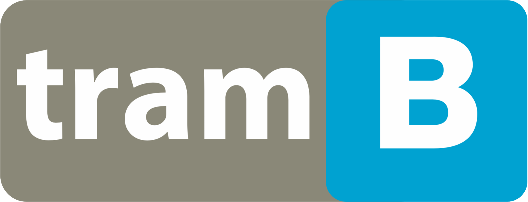 Tram B Public Transit Wayfinding Sign With Blue Letter PNG Graphic