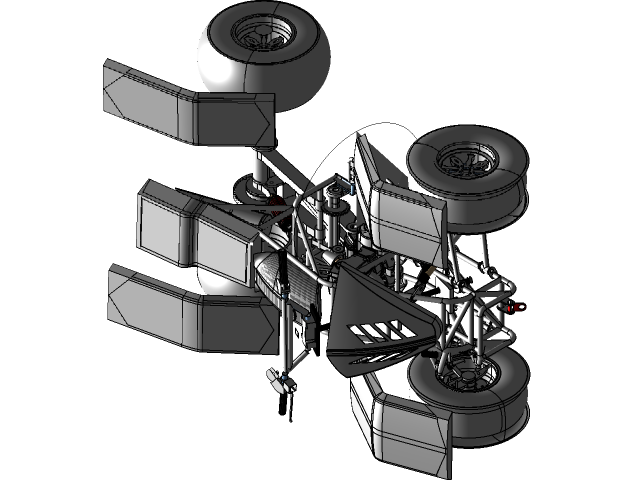 ATV Chassis Underside Diagram Showing Four Wheels And Suspension PNG Illustration