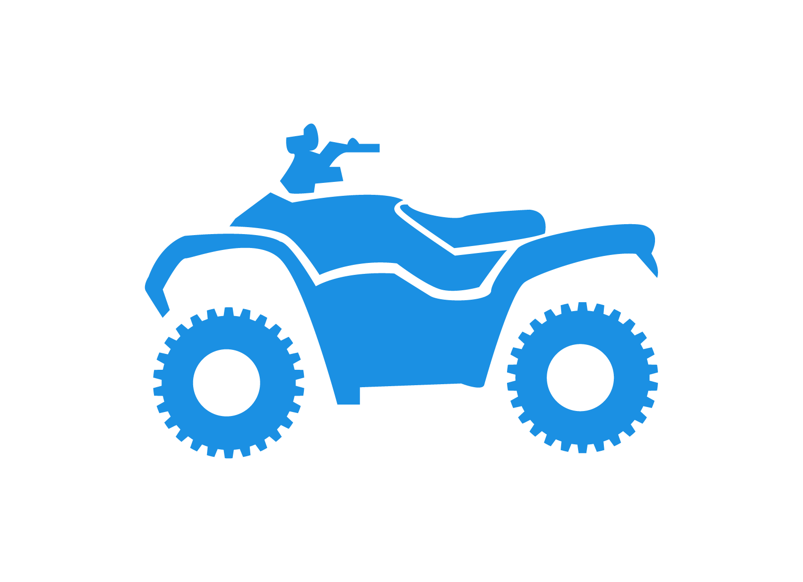 Blue Cartoon ATV Quad Bike With Spoked Wheels PNG Illustration