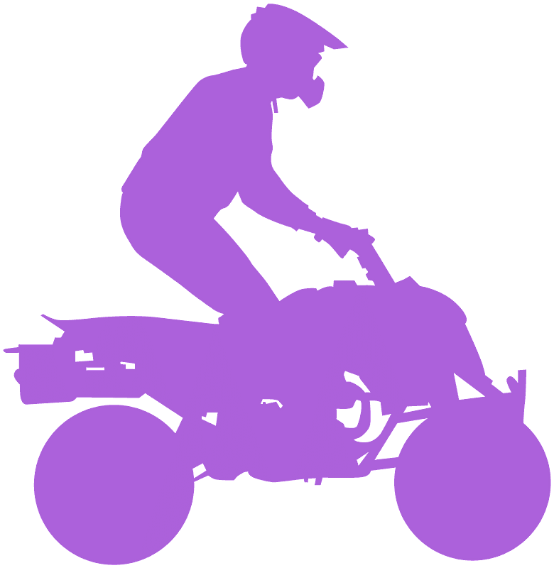 Purple ATV Rider Silhouette Jumping On Four Wheeler PNG Clipart