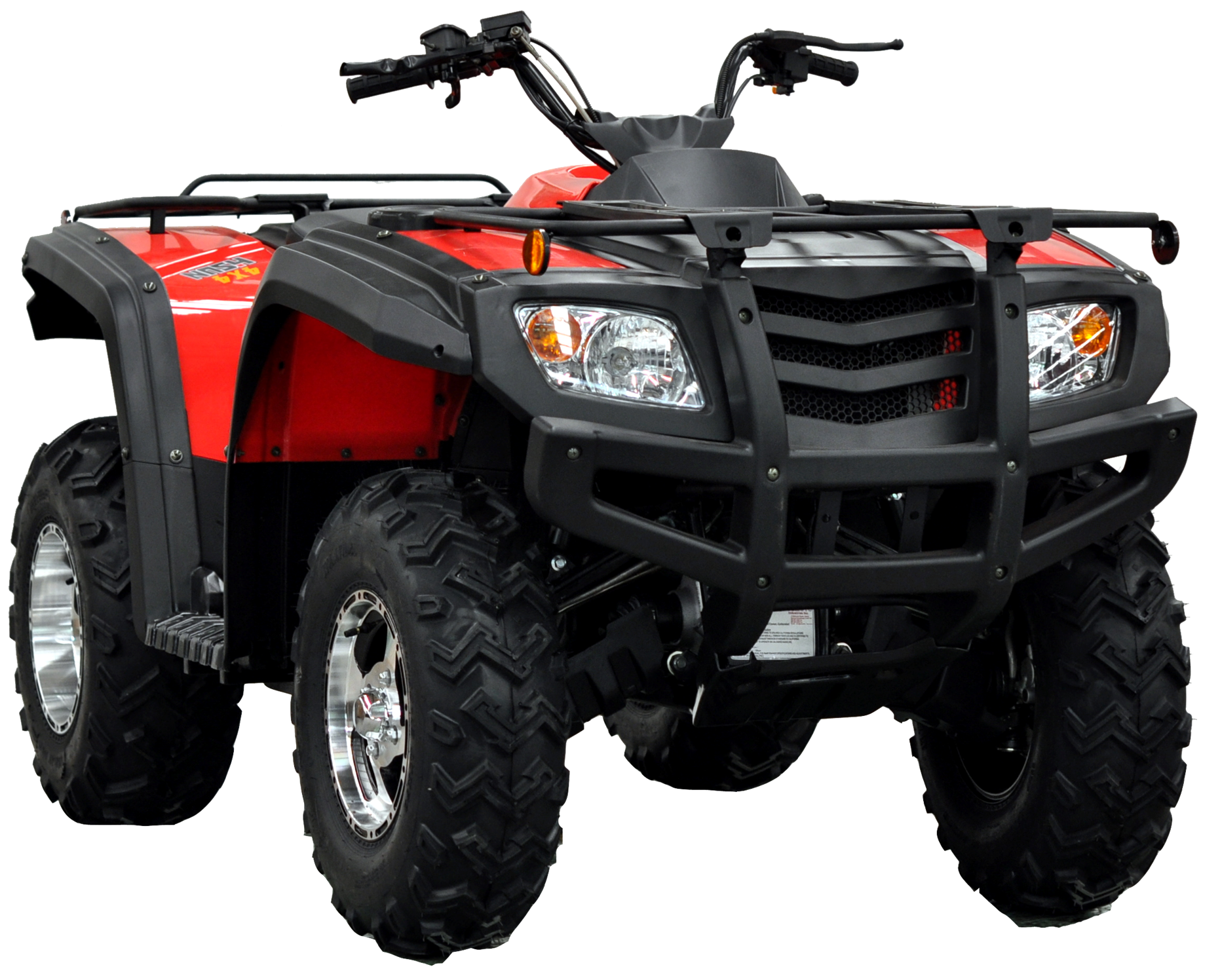 Red And Black Off Road ATV With Heavy Duty Tires PNG Vehicle Graphic