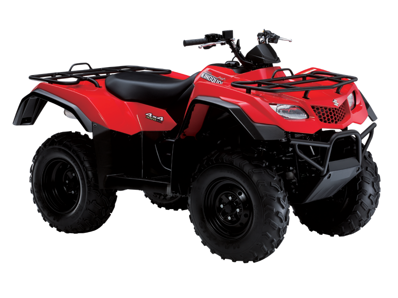 Red Sport Quad Bike With Angular Bodywork And Black Wheels PNG Image