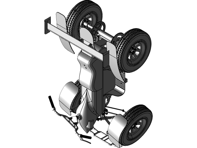 Technical Undercarriage Drawing Of ATV Chassis And Suspension PNG Diagram
