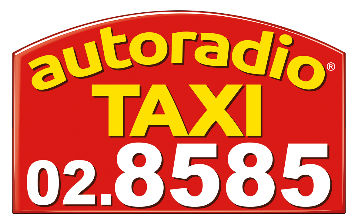 Autoradio Taxi Red Contact Badge With Phone Number PNG Emblem