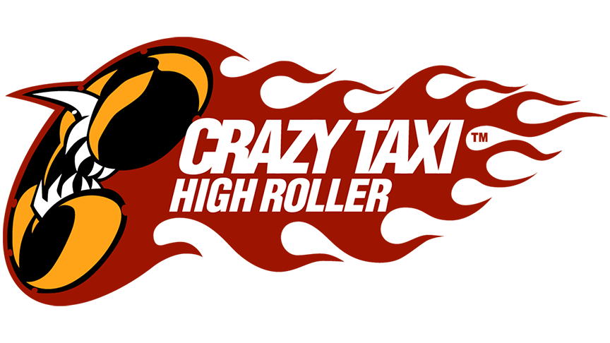 Crazy Taxi High Roller Flaming Casino Style Wordmark PNG Graphic