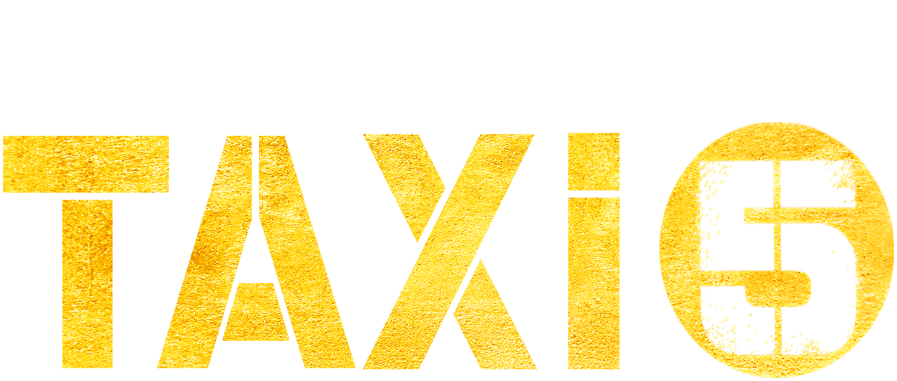 Gold Taxi Fifteen Typography Logo With Distressed Texture PNG Graphic
