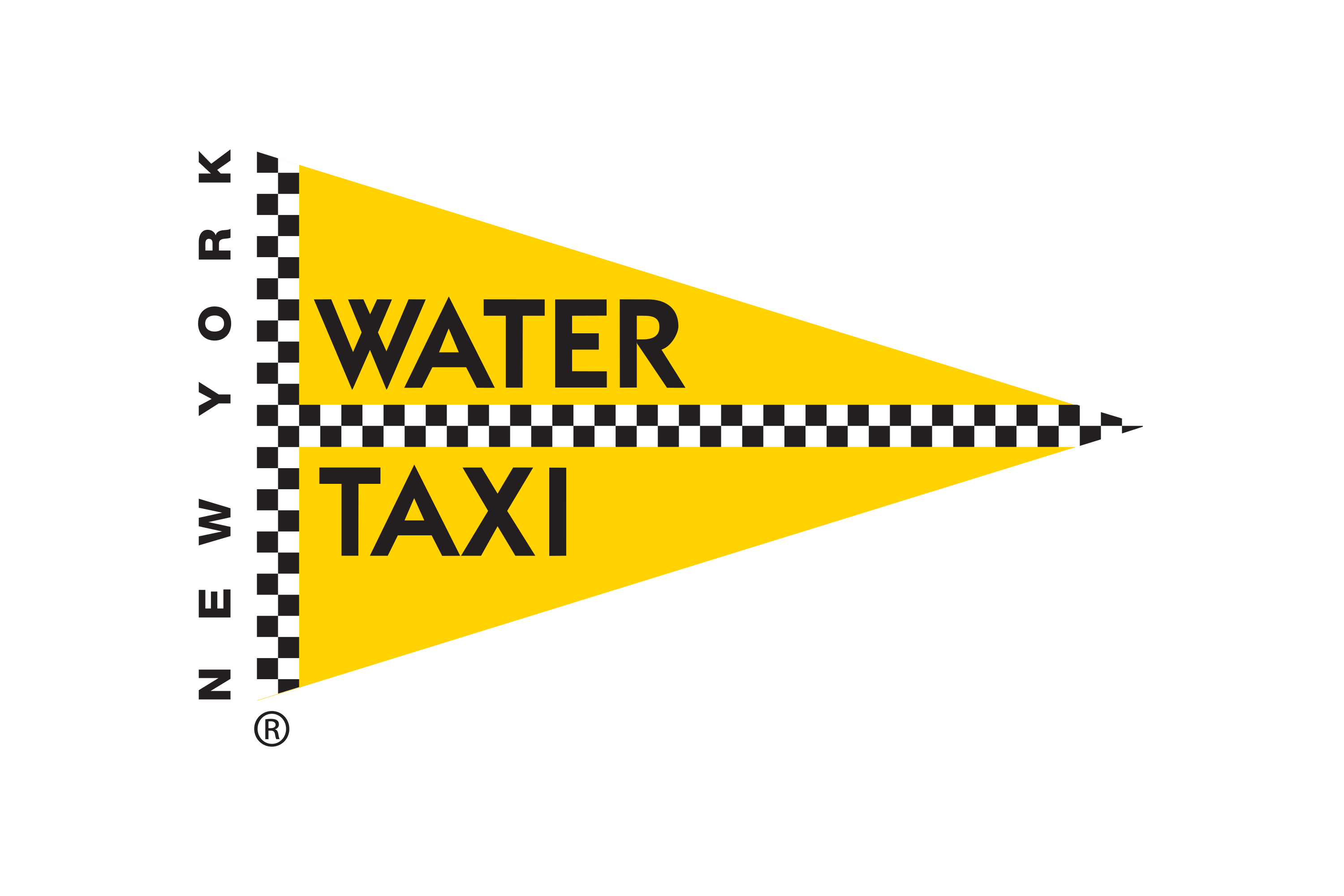 Newport Water Taxi Yellow Boat Service Pennant Logo PNG Artwork