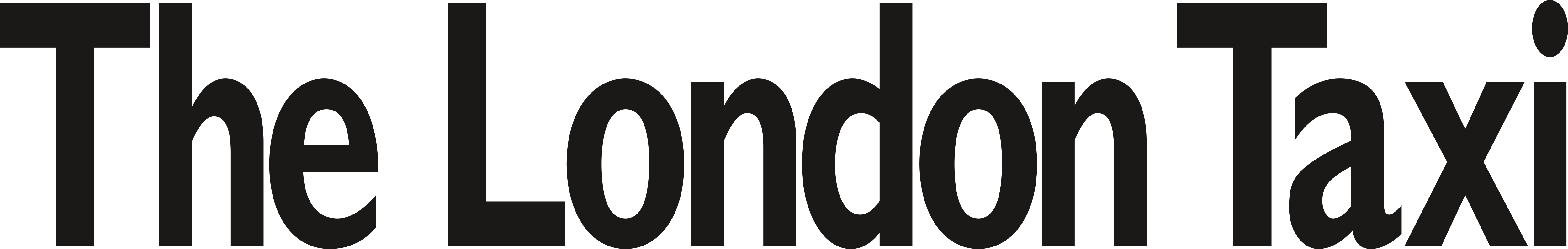 The London Taxi Black Wordmark Logo Transparent PNG Artwork
