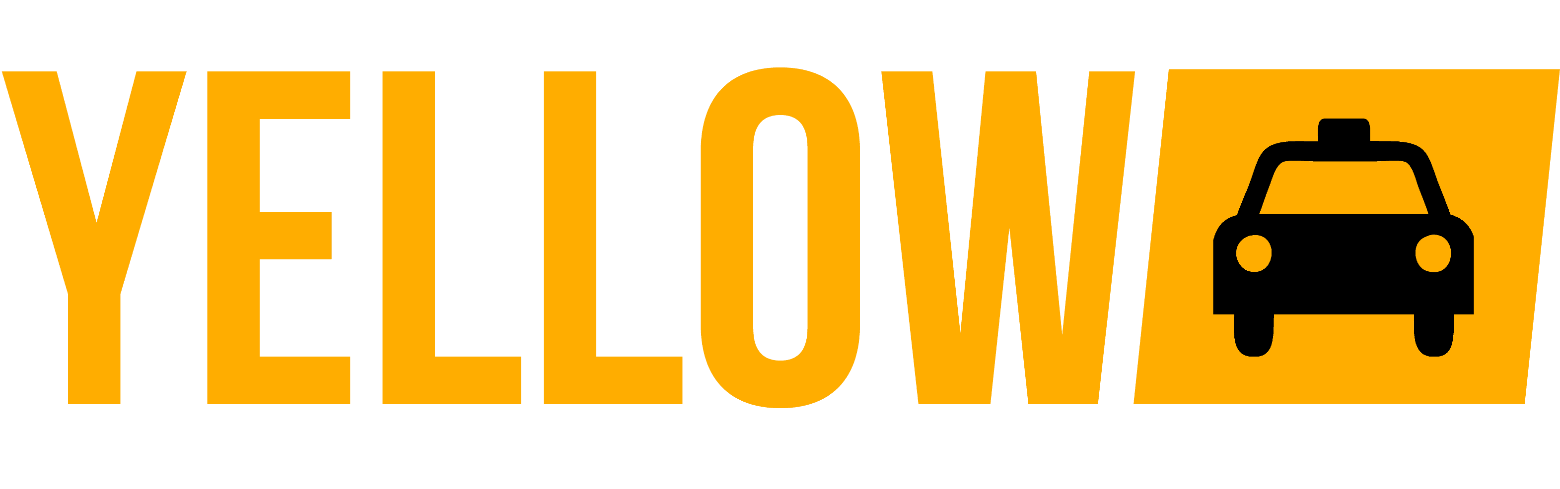 Yellow Cab Wordmark With Small Taxi Car Symbol PNG Logo Artwork