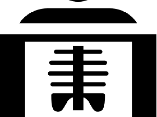 Black Spine And Rib Symbol Inside Medical Imaging Frame PNG Icon