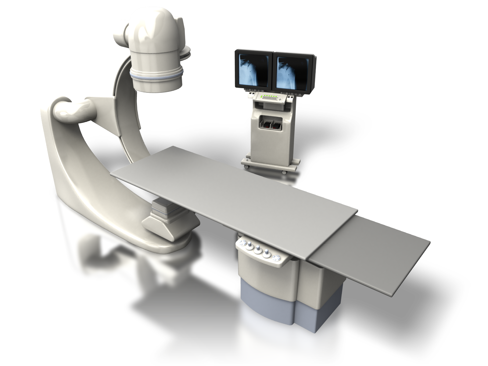 C Arm Fluoroscopy X Ray Machine With Patient Table PNG Medical Equipment Image