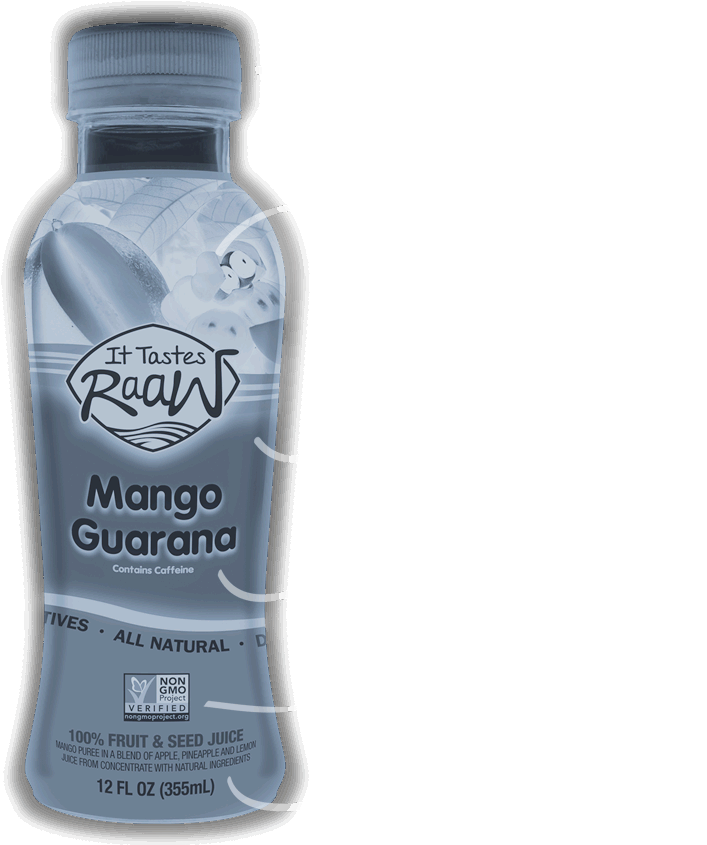 Clear Mango Guarana Drink Bottle With Blue Label PNG Product Image