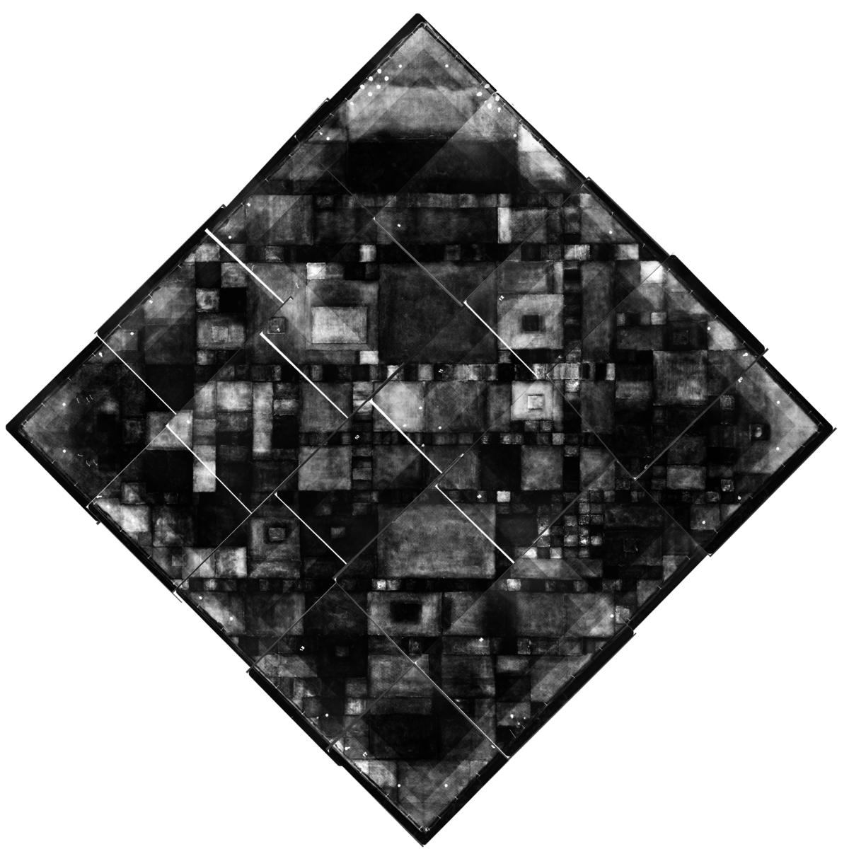 Diamond Shaped Black And White Radiology Texture Panel PNG Image