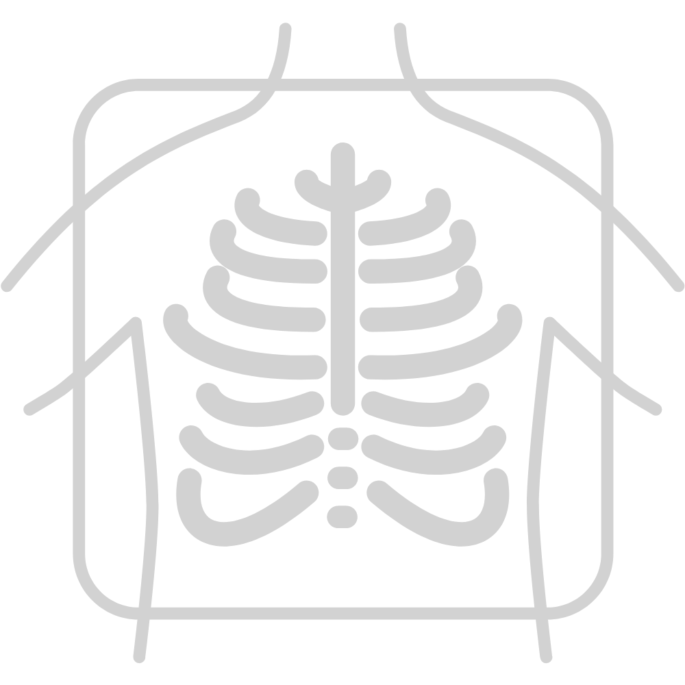 Faint Gray Rib Cage And Spine Outline Medical X Ray Symbol PNG Icon