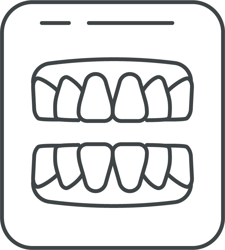 Simple Dental Bitewing X Ray Icon With Upper And Lower Teeth PNG Graphic