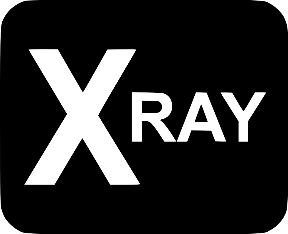 White X Ray Wordmark Inside Black Rounded Square PNG Logo