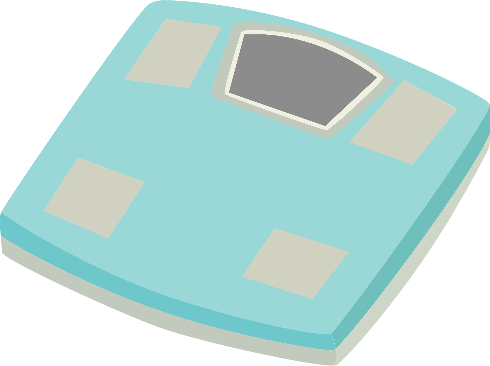 Aqua Blue Digital Body Weight Scale With Four Sensor Pads PNG Clipart