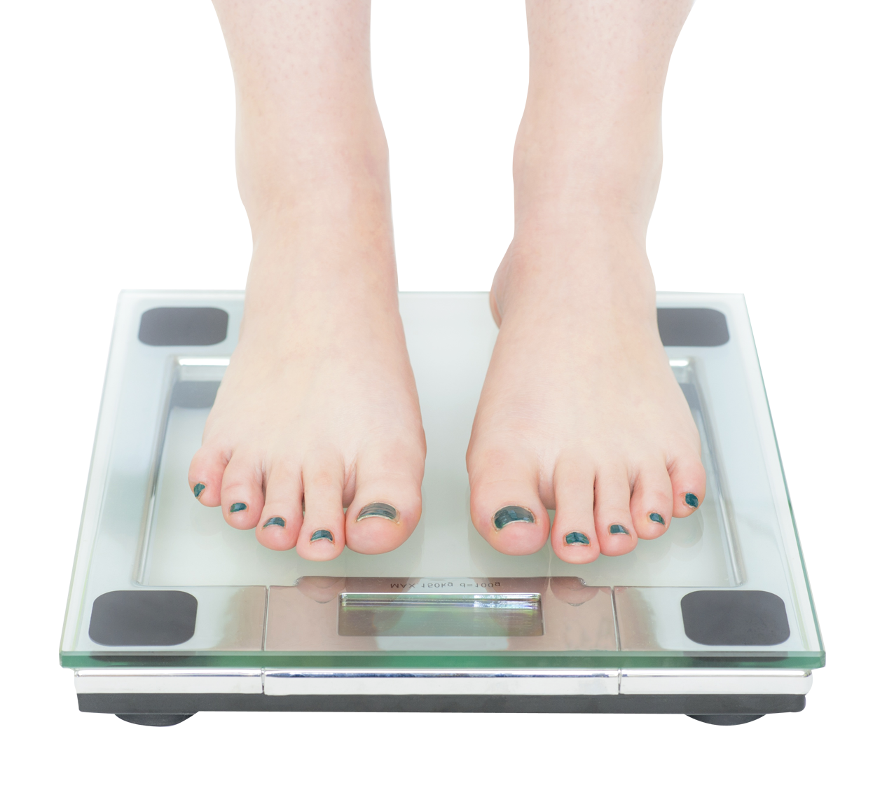 Bare Feet On Clear Glass Digital Bathroom Scale PNG Wellness Photo