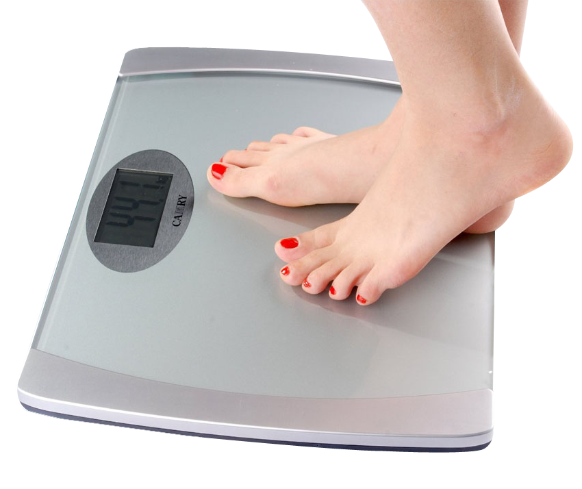 Bare Feet On Gray Digital Bathroom Weight Scale PNG Wellness Image