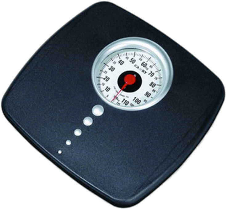 Black Digital Body Weight Scale With Round Analog Dial PNG Product Photo