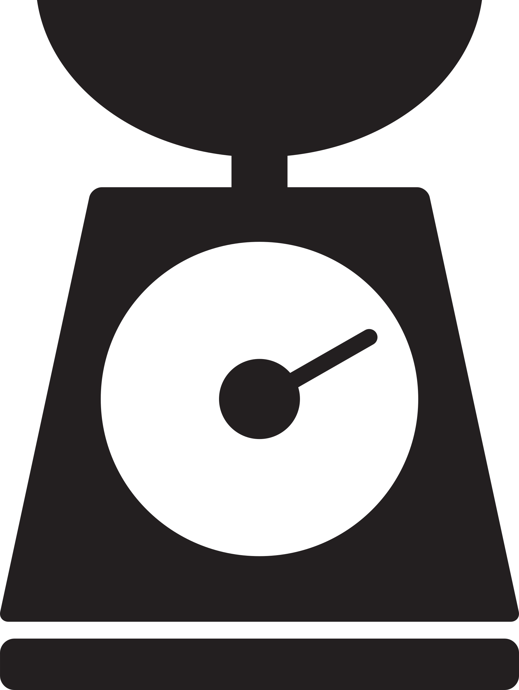 Black Silhouette Of Traditional Kitchen Weighing Scale PNG Icon
