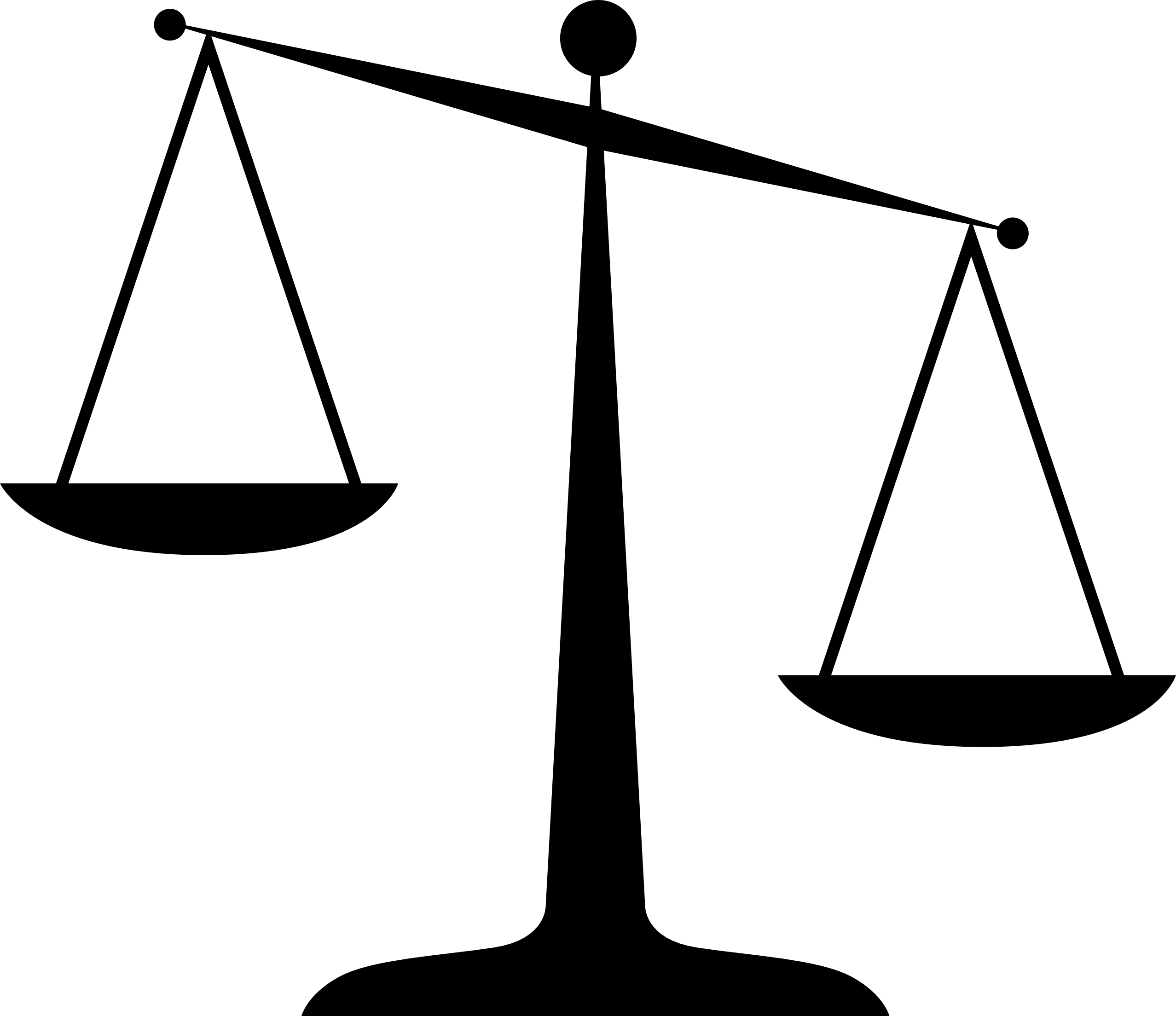 Black Uneven Scales Of Justice Symbol With Slanted Beam PNG Artwork