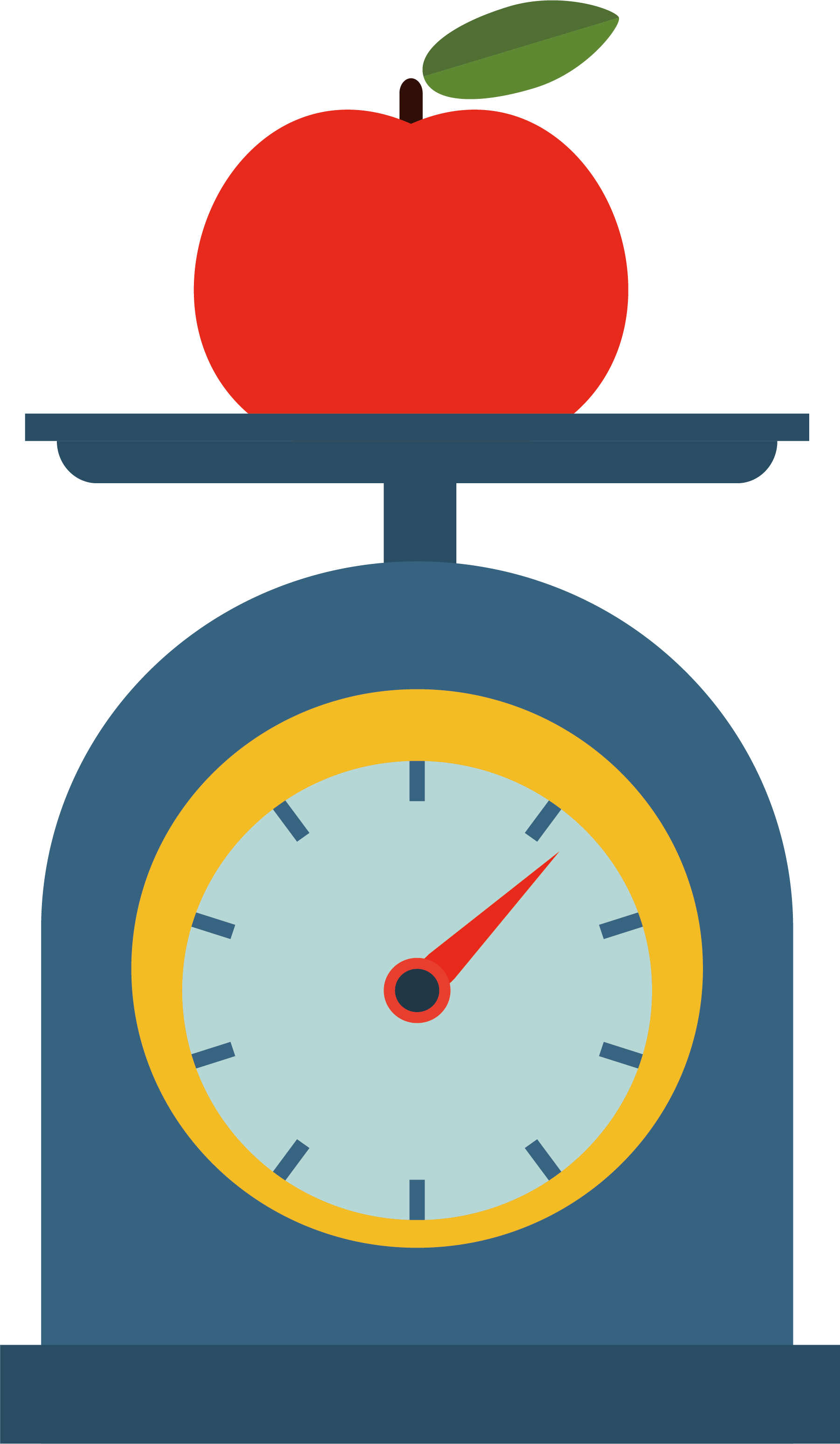 Blue Mechanical Kitchen Scale With Red Apple On Top PNG Artwork