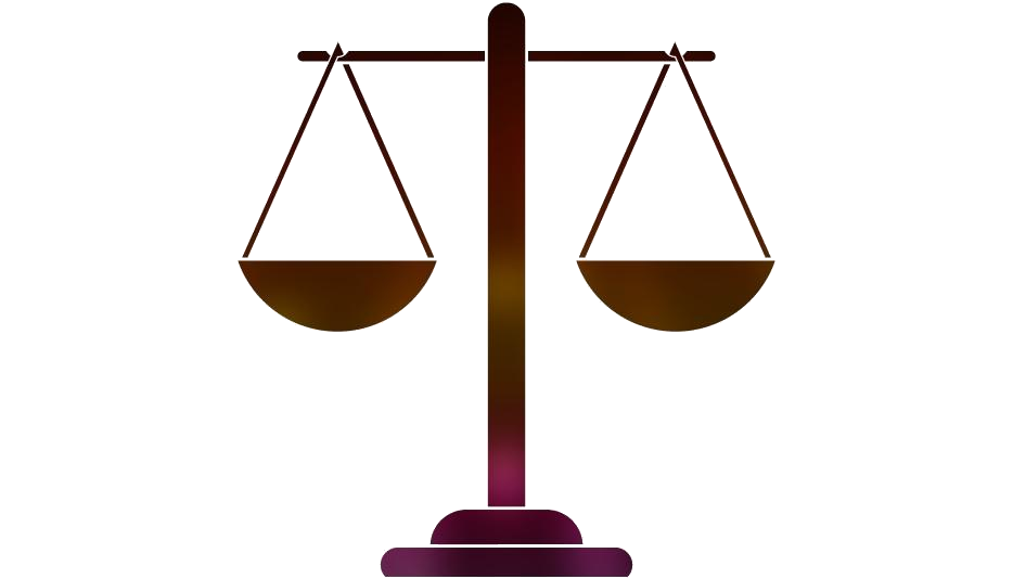 Brown And Orange Balance Scale Icons With Two Hanging Bowls PNG Illustration