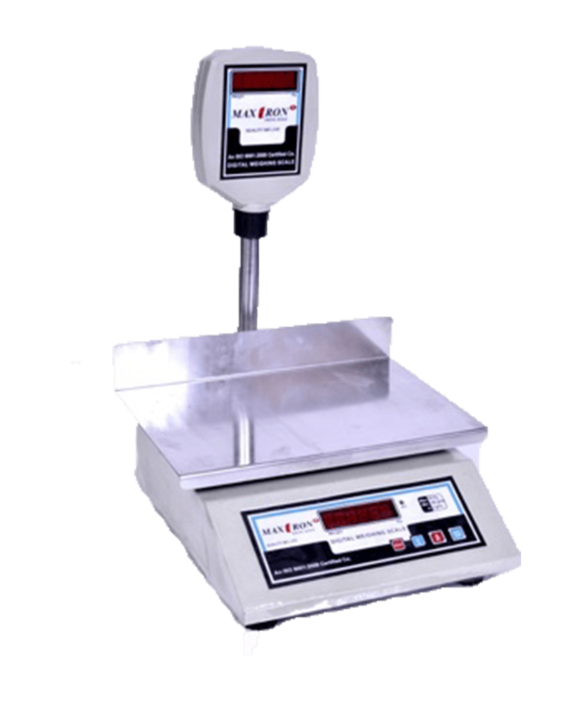 Electronic Counter Scale With Raised Display And Stainless Platform PNG Photo