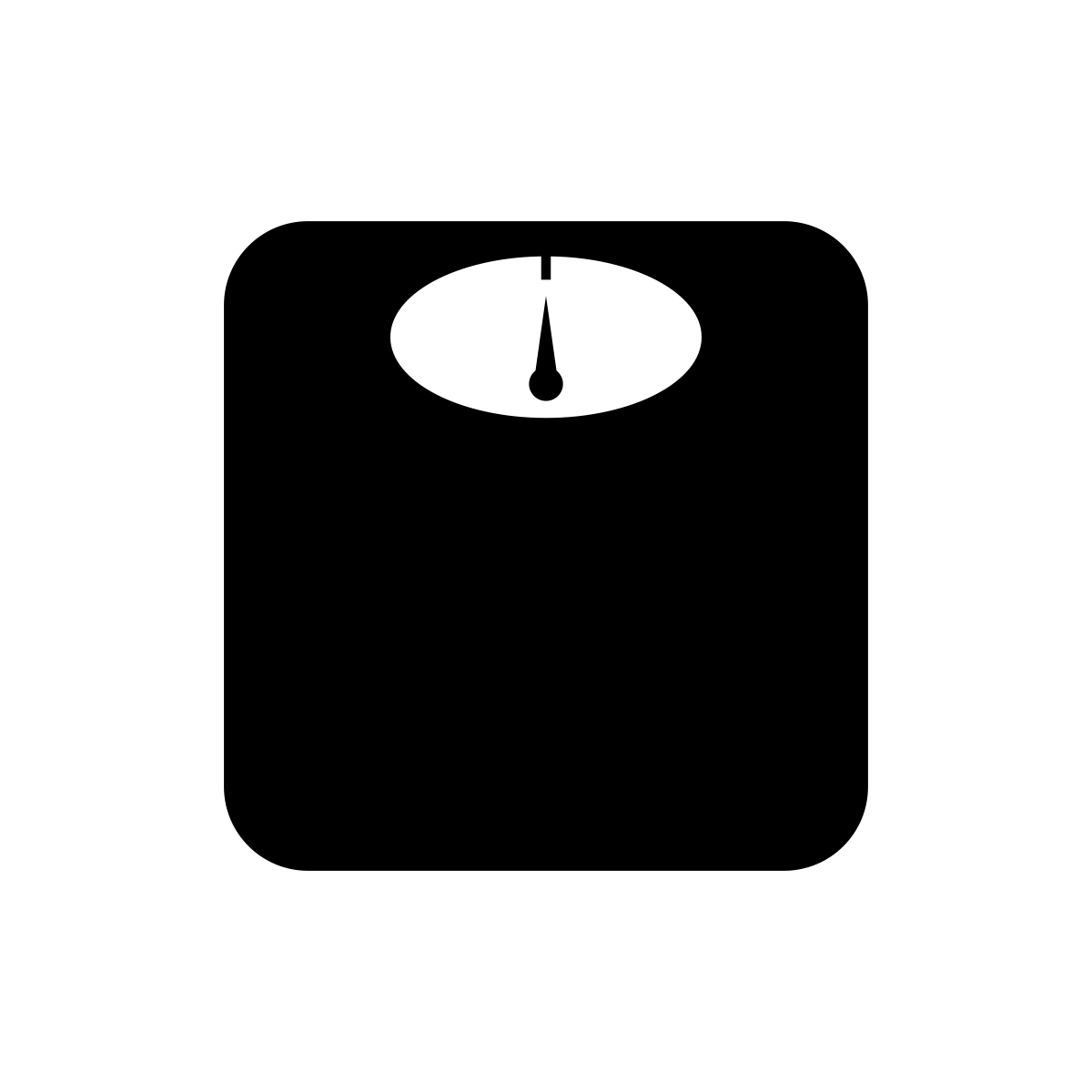 Minimal Black Bathroom Scale Silhouette With Small Dial PNG Icon