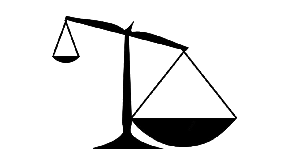 Minimal Black Unequal Balance Scales Symbol For Justice PNG Graphic