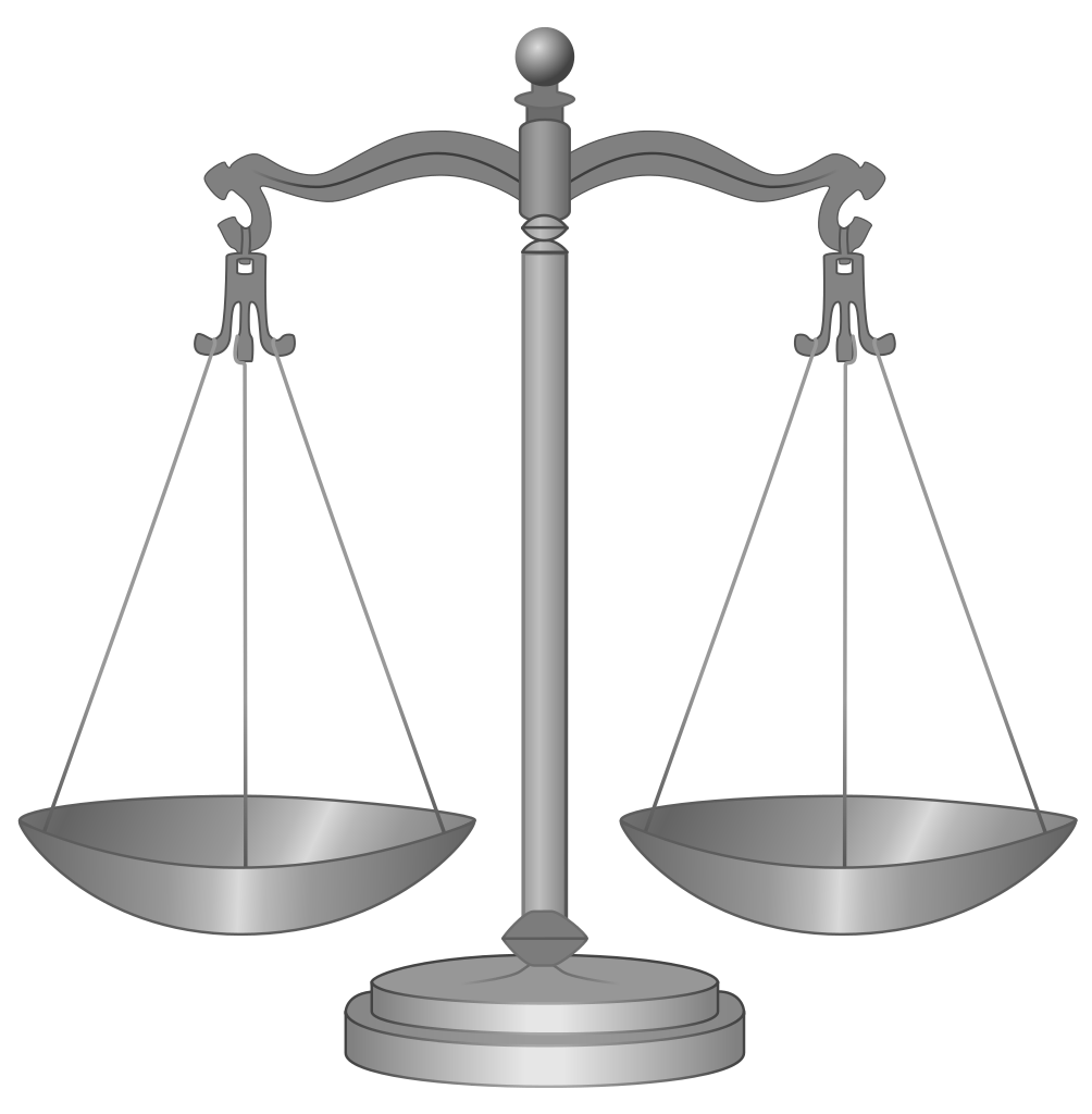 Silver Vintage Balance Scale With Ornate Crossbar And Pans PNG Photo