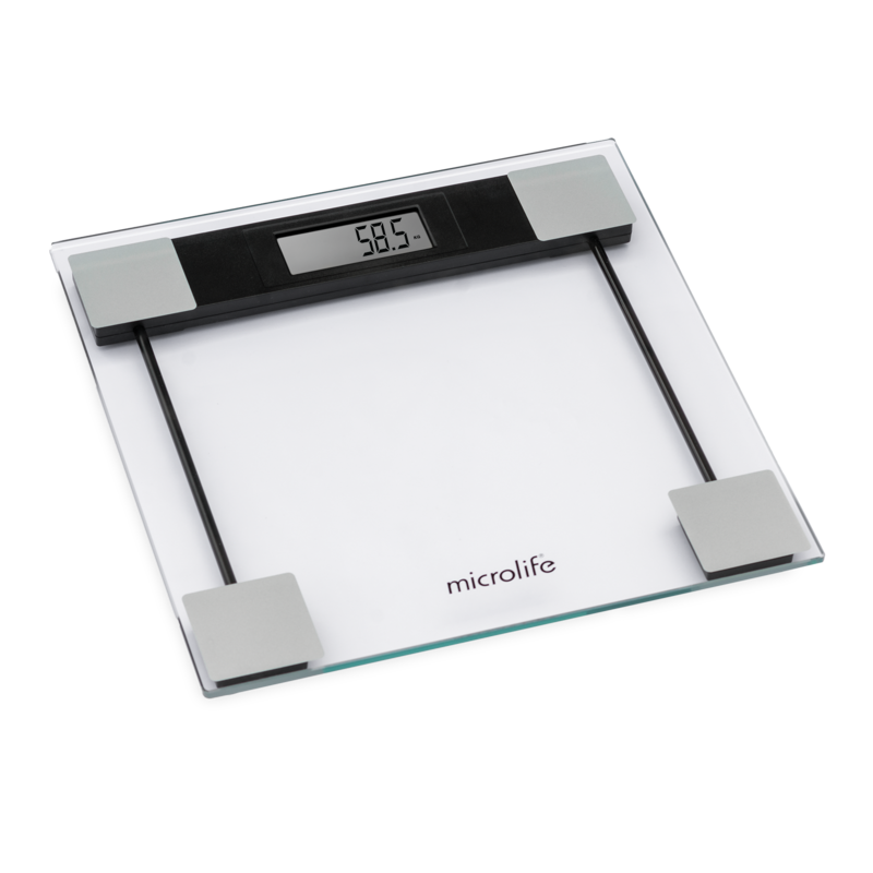 Slim White Glass Bathroom Scale With Digital Display PNG Product Photo