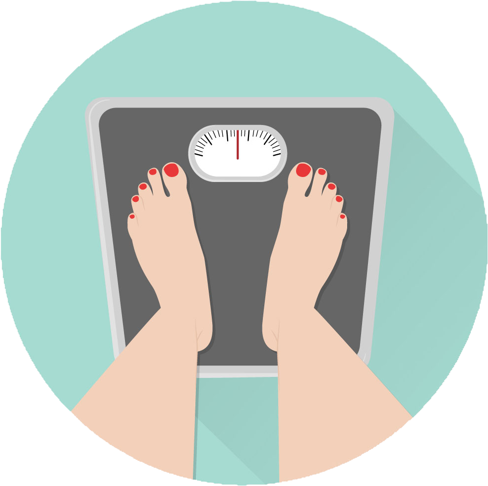 Top View Illustration Of Person Standing On Bathroom Scale PNG Artwork