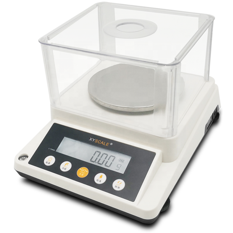 White Laboratory Precision Balance With Glass Draft Shield PNG Equipment Photo