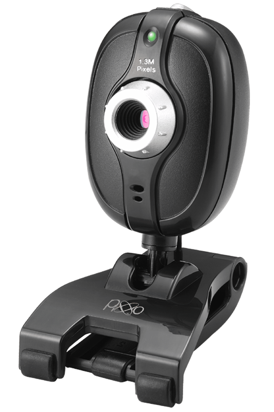 Black Clip-On Webcam with Silver Lens Ring