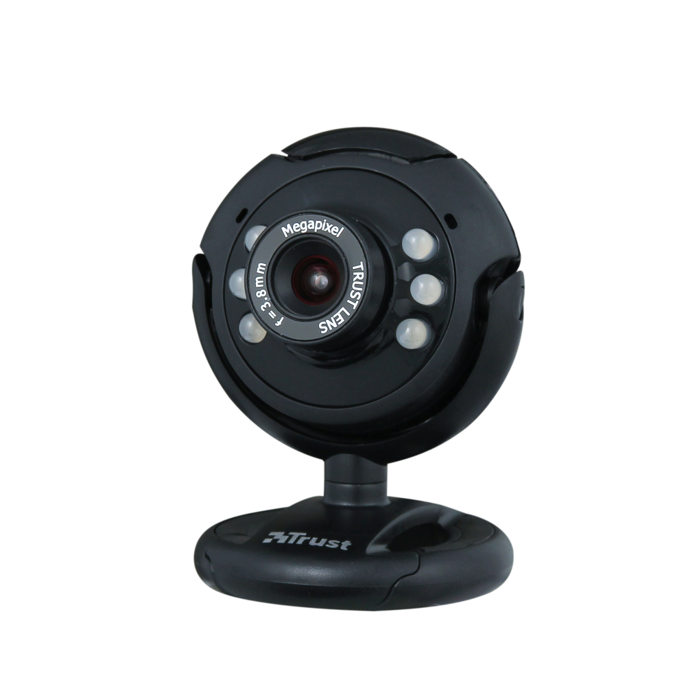 Black Infrared Dome CCTV Camera With Circular LED Array PNG Security Photo
