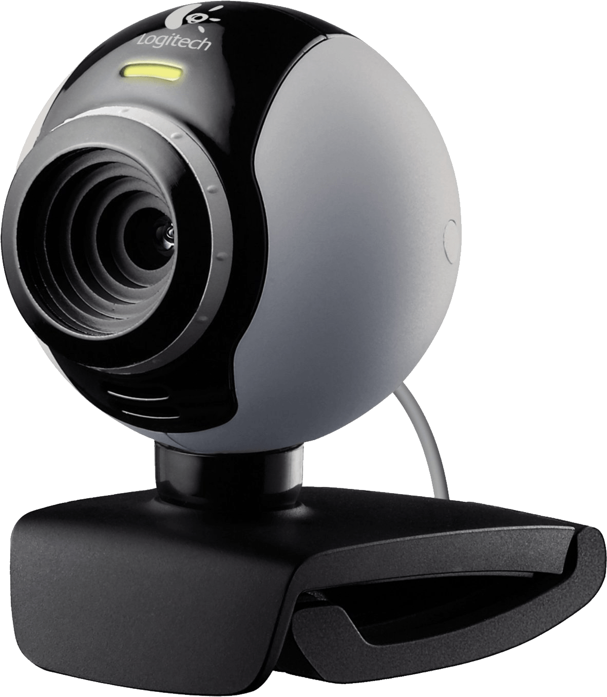 Black and Silver Spherical Webcam with Clip Base