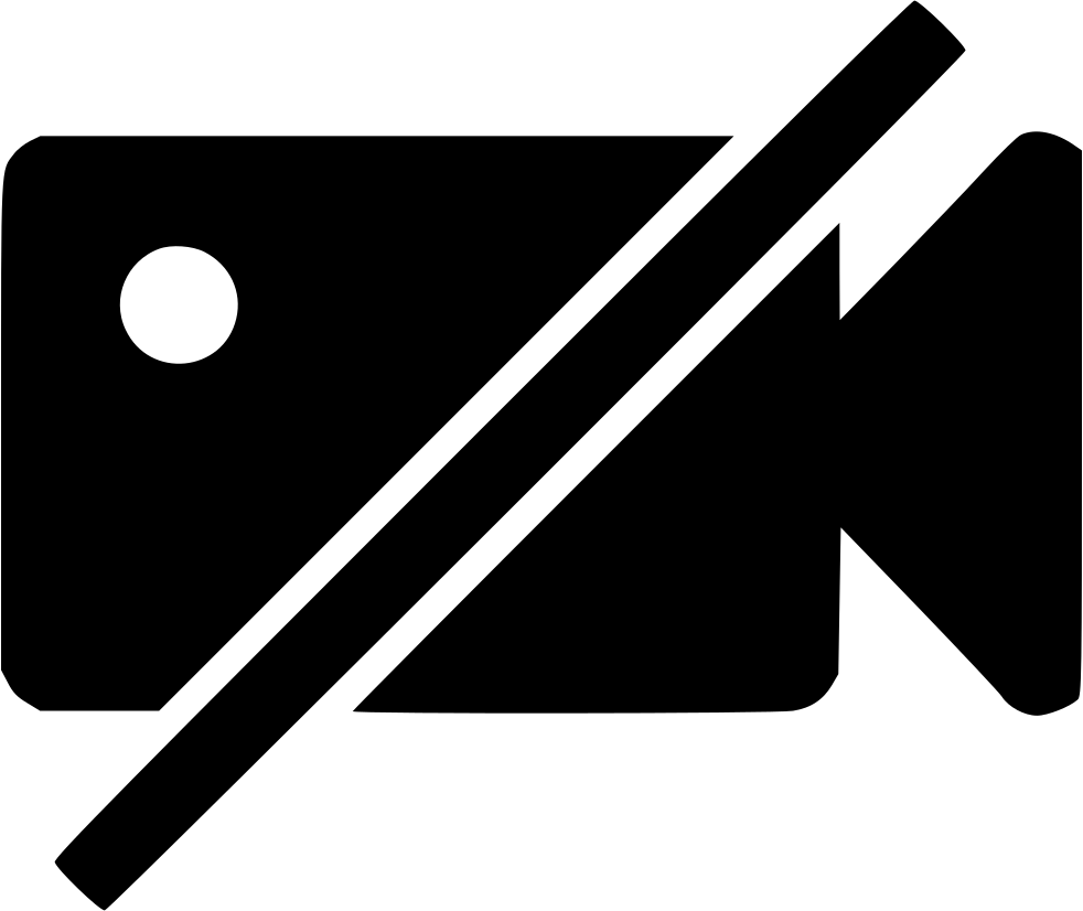 Black Video Camera Disabled Symbol With Diagonal Slash PNG Icon
