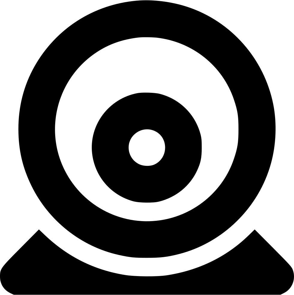 Black Webcam Front View Symbol With Circular Lens PNG Icon