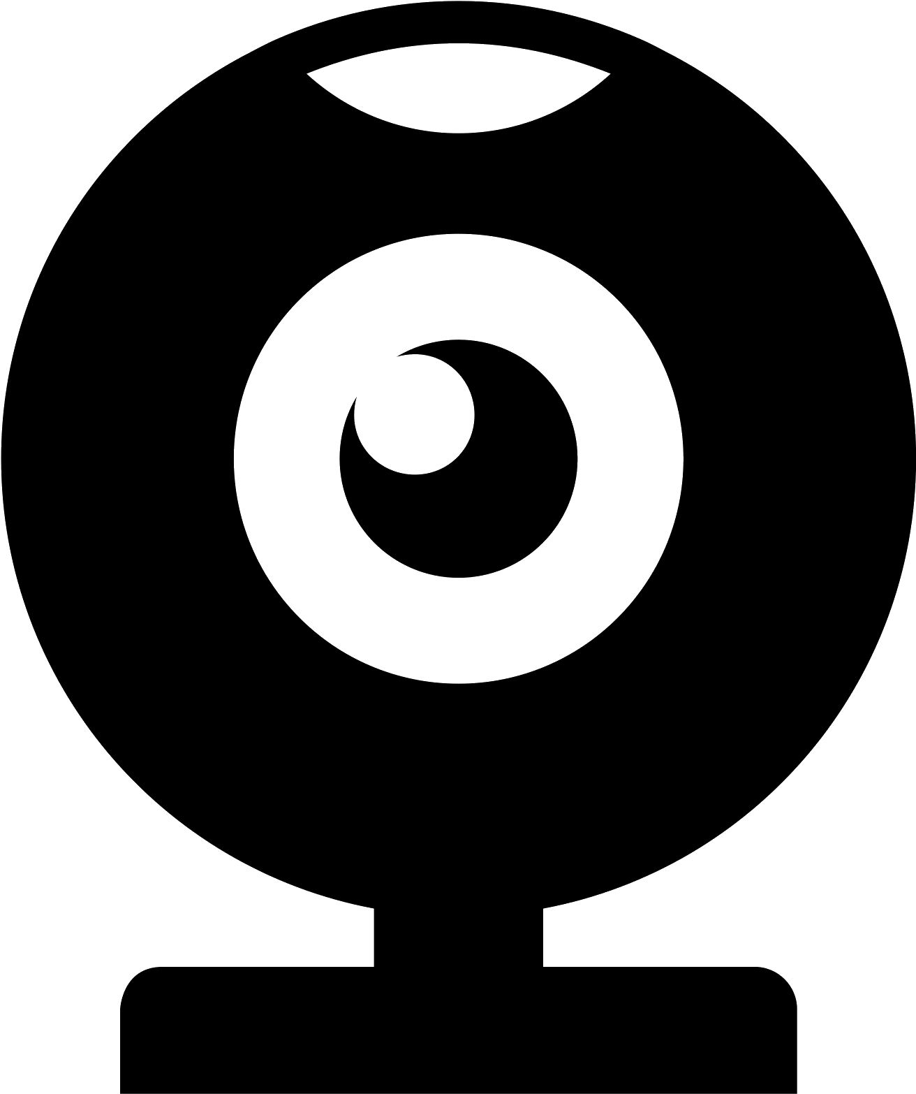 Black Webcam Symbol With Circular Lens And Desktop Stand PNG Icon