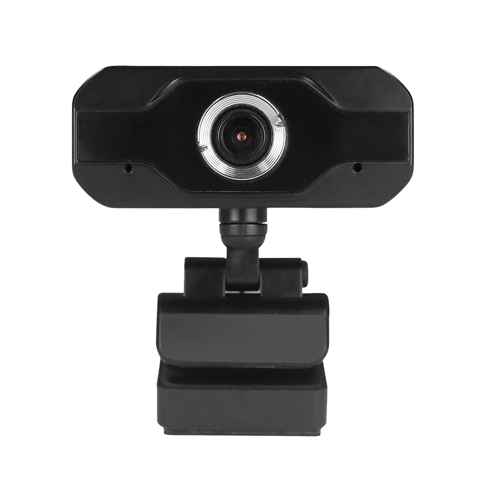Compact Black Conference Webcam With Silver Ring Lens PNG Product Photo